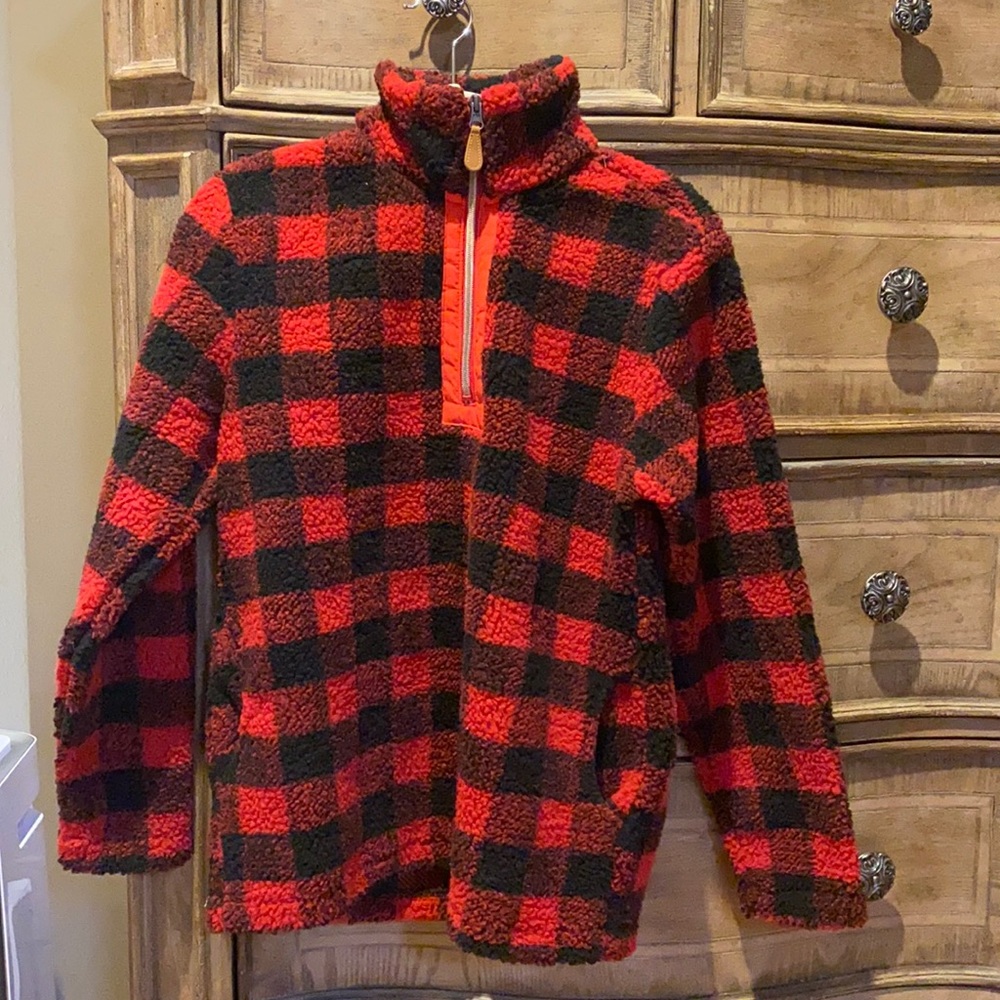 Pink Lily Buffalo plaid pullover, XS